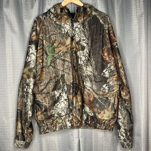 FieldTech Mossy Oak Hooded Zip Front & Snap CAMOUFLAGE Jacket XXL